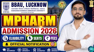 BBAU MPharm Admission 2026 | Eligibility, Seats, Fees, Application Process | BBAU Admission Updates