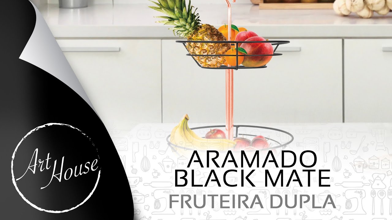 Aramado Black Mate Fruteira Dupla ART HOUSE Zein Importadora YouTube