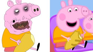 funny Peppa pig George swimming Drawing Meme