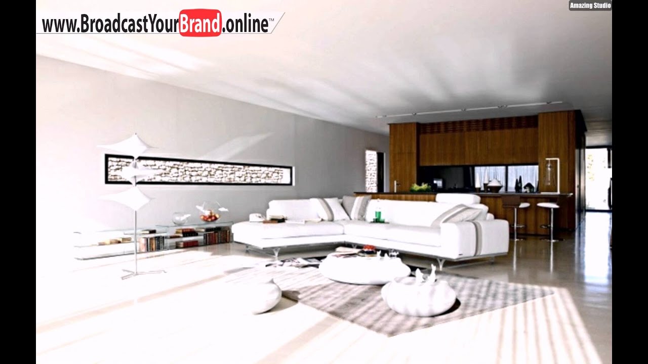 Wohnbereich kleine küche weià sofa teppich steinwand deko youtube