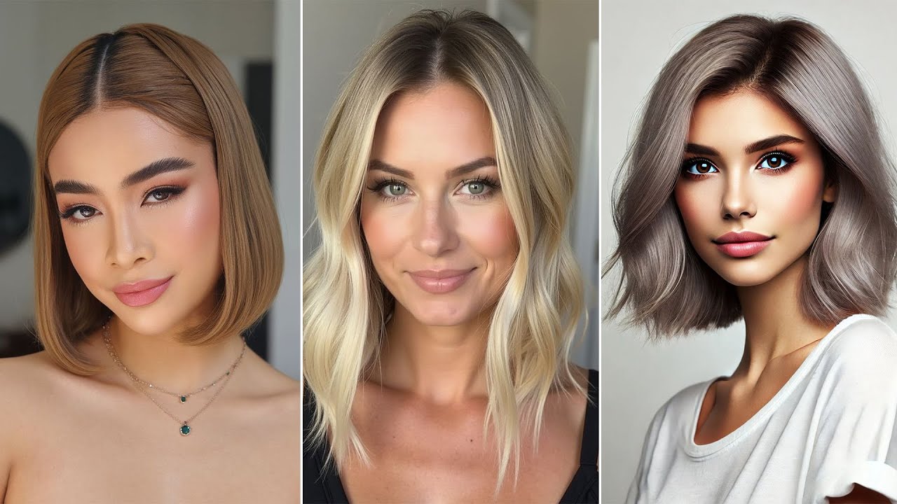 Идеальная стрижка к вашему зимнему стилю. Идеи рождественских причесок. Шикарная стрижка боб с мн...