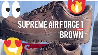 Supreme FW23  Nike Air Force 1 brown unboxing review week 11 first on YouTube 😍😱🔥 #review #nike