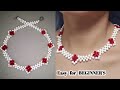 Easy &amp; simple to make Pearl beaded necklace tutorial. DIY Pearl beaded necklace with bicones.