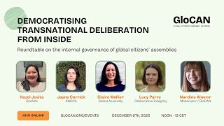 Democratising transnational deliberation from inside, Roundtable discussion, 6 December 2023