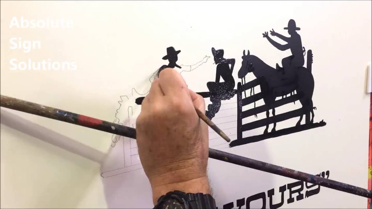 Cartoon silhouettes signwritten