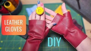 DIY Fingerless Leather Gloves: Pattern