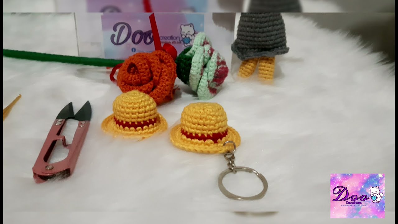 How to crochet Luffy Hat keychain 