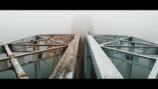 The Ernest Malinowski Railway Bridge in the fog Cinematic Film