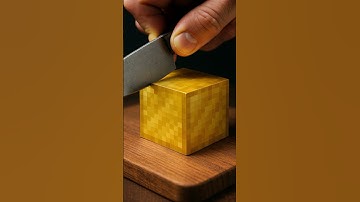 Cutting Minecraft Blocks With a Knife #ai #relaxing #asmr