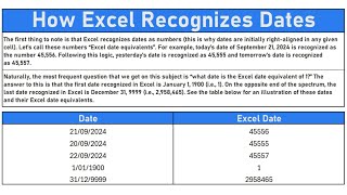 Excel Recognizes Dates - Understanding Excel Date Equivalents: How Excel Recognizes Dates as Numbers