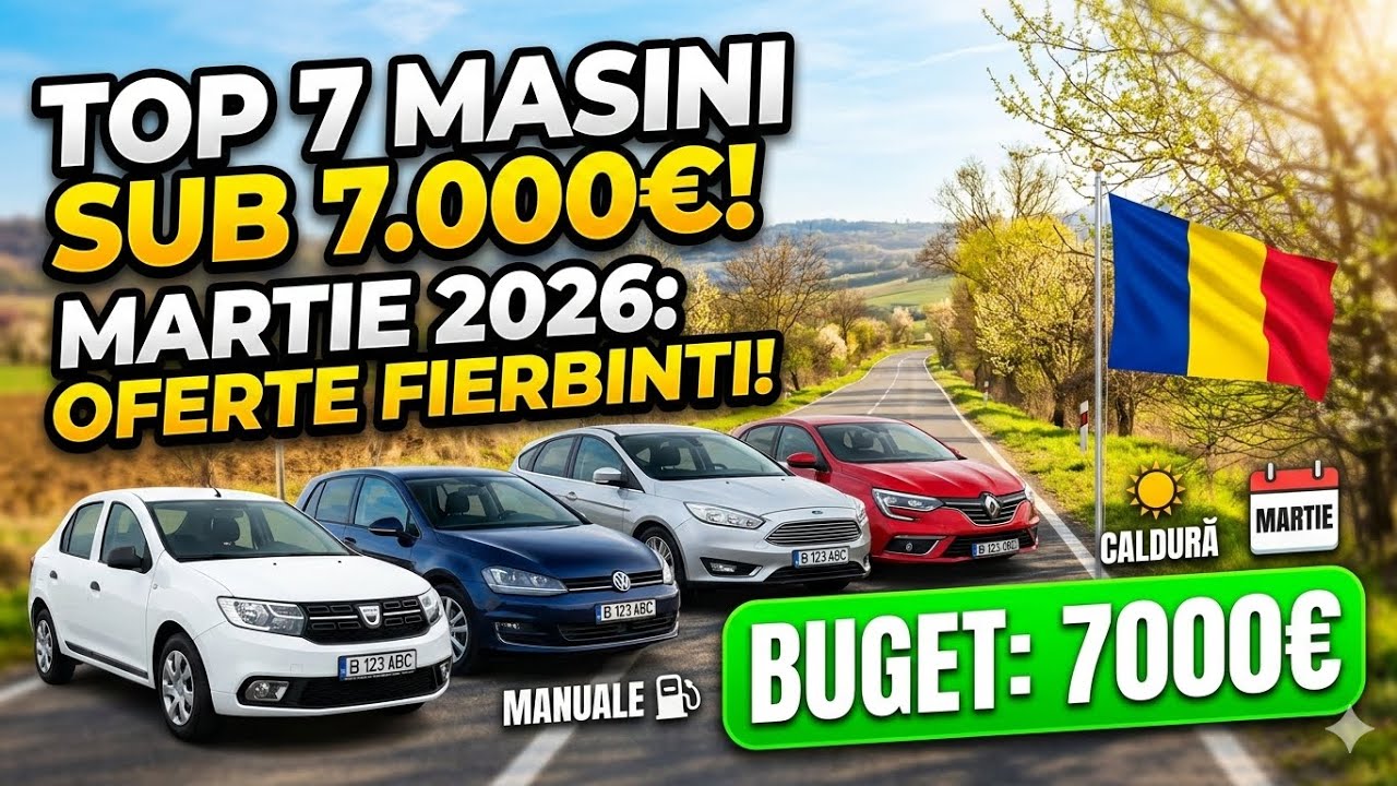 Ai 7.000€? Iată 7 mașini Second Hand care merită cumpărate (Martie 2026)