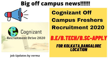 Cognizant Off Campus Freshers Recruitment Hiring For Programmer Analyst Trainee- Kolkata,Bangalore