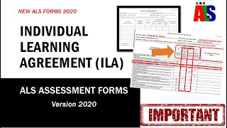 PAANO GAGAWIN ANG INDIVIDUAL LEARNING AGREEMENT (ILA) 2020 - ALS ASSESSMENT FORM 1