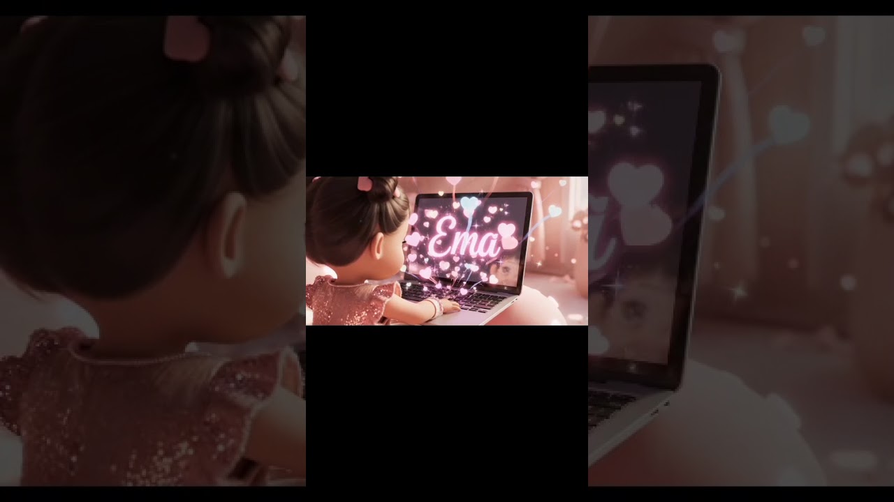 ✨ Ema Name Reveal | Cute Baby Girl Love Theme AI Video 💖 | Name Magic 