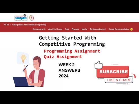 NPTEL Getting Started with Competitive Programming Week 2 Programming Assignment, Quiz Solution 2024