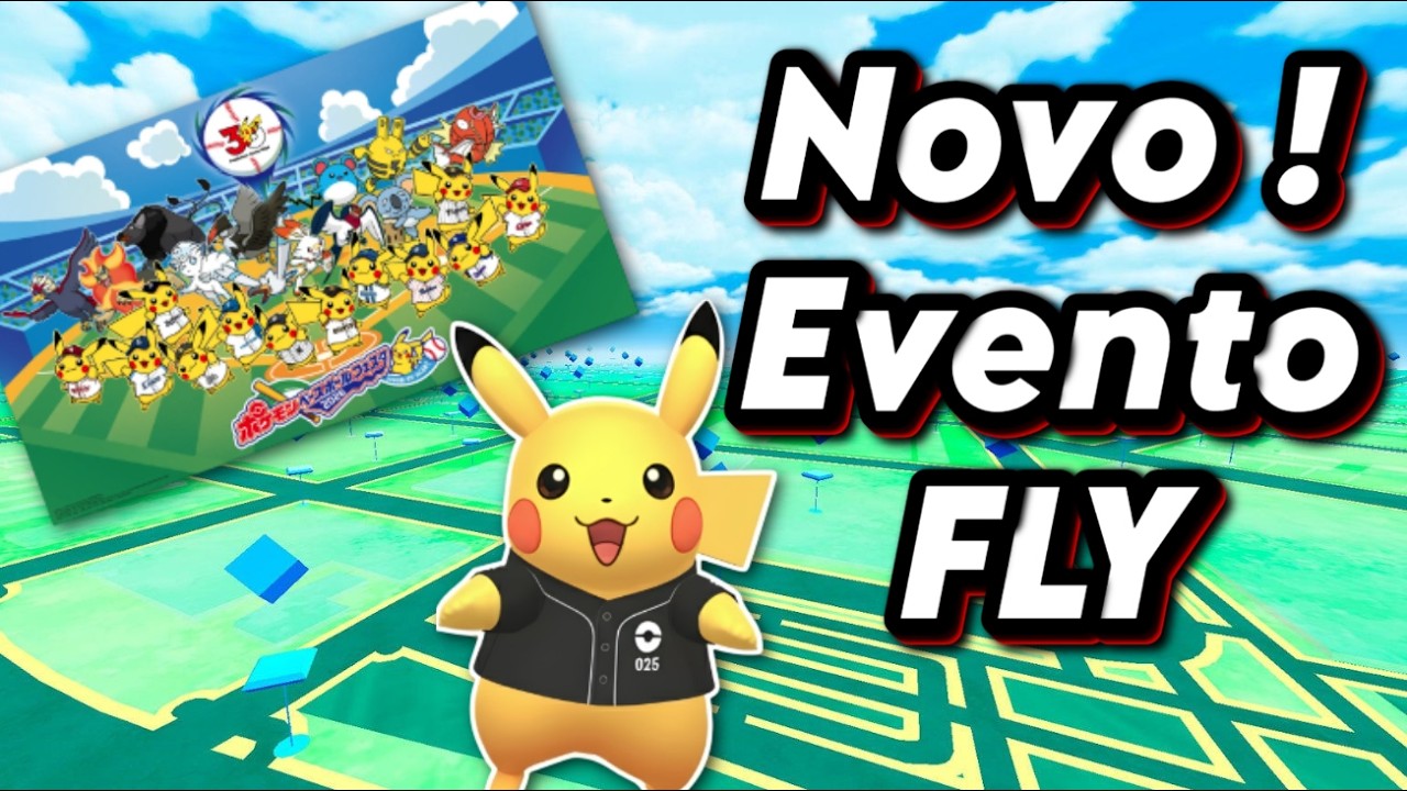 NOVO EVENTO FLY ! PIKACHU ESPECIAL FUNDO BASEBALL VARIOS TIMES MLB POKEMON GO No JAPÃO ! TELEPORT