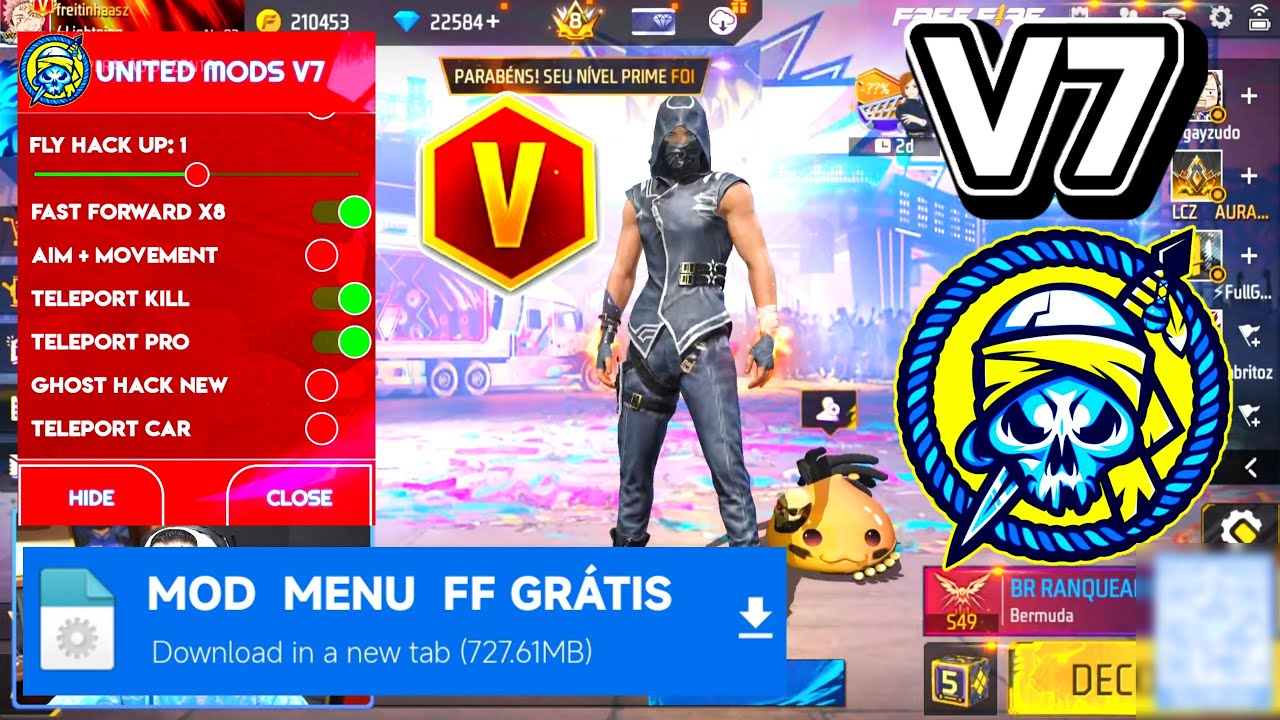 🔰 NOVO MOD MENU FF UNITED MODS V7 AIMBOT / ESP FIRE / RESET GUEST ATUALIZADO E GRÁTIS 🔰 UNITED MODS