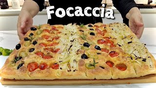 MAXI FOCACCIA soft and fragrant in 3 different flavors EASY RECIPE by Everyone at the table