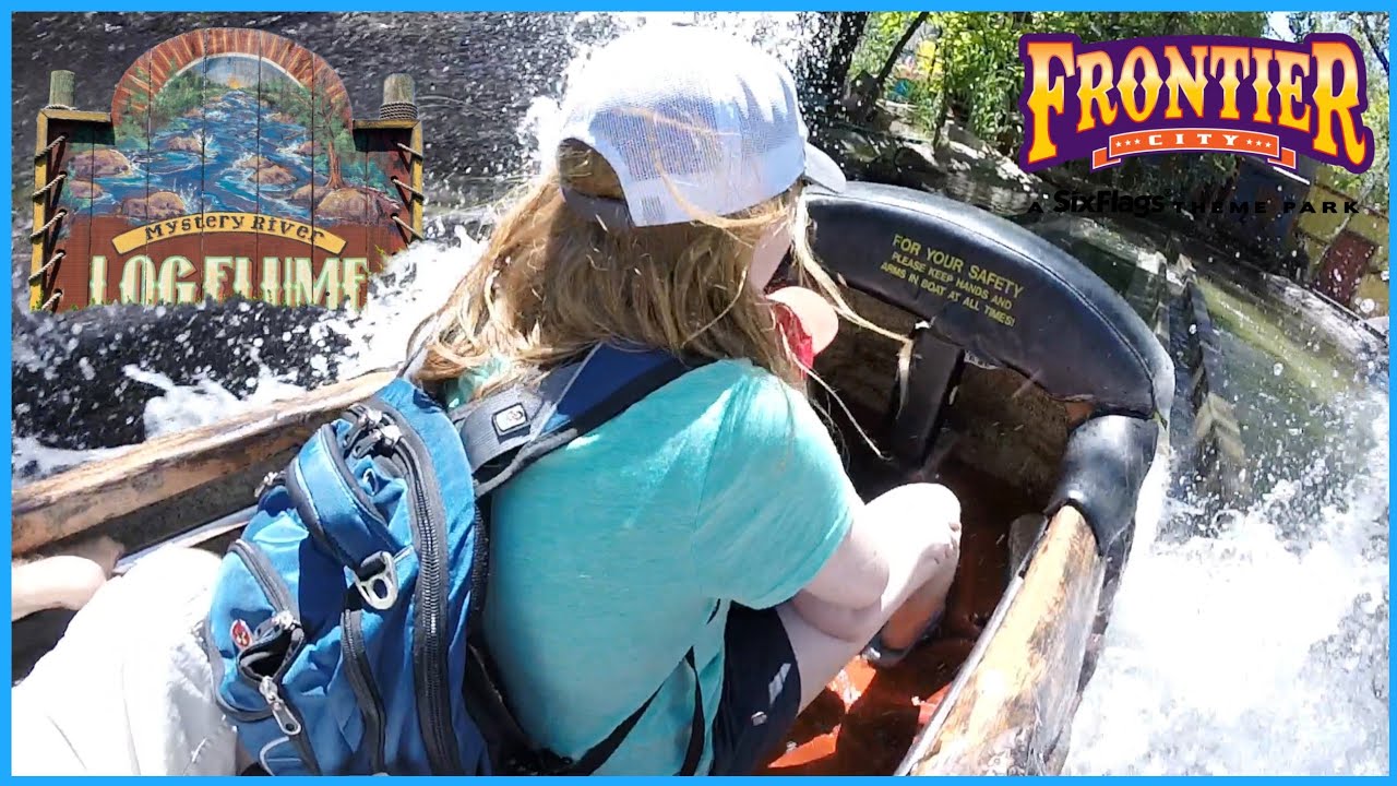 Frontier Water Rides Mystery River Log Flume Six Flags Frontier City Ride Through POV - YouTube
