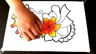 cara menggambar batik motif bunga Flora || #batik  #trending #viral #drawing - cara menggambar batik