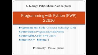 Programming with Python PWP 22616
