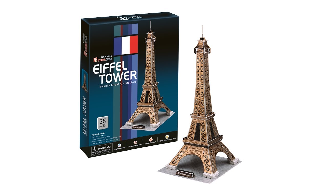 3D Puzzle Tour Eiffel, 80 pièces, Cubic Fun SOM…