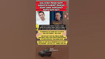 Ahli Sebut Posisi Raffi Ahmad Di Kabinet Diincar Sejak Lama Warganet Minta Hati Hati Shorts Short 