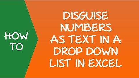 Format Numbers as Text in a Drop Down List in Excel