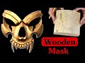 Carving a Wooden Mask Skull-Rzeźbiona Maska Czaszka z drewna