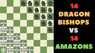 14 Dragon bishop vs 14 Amazons | Fairy Chess screenshot 3