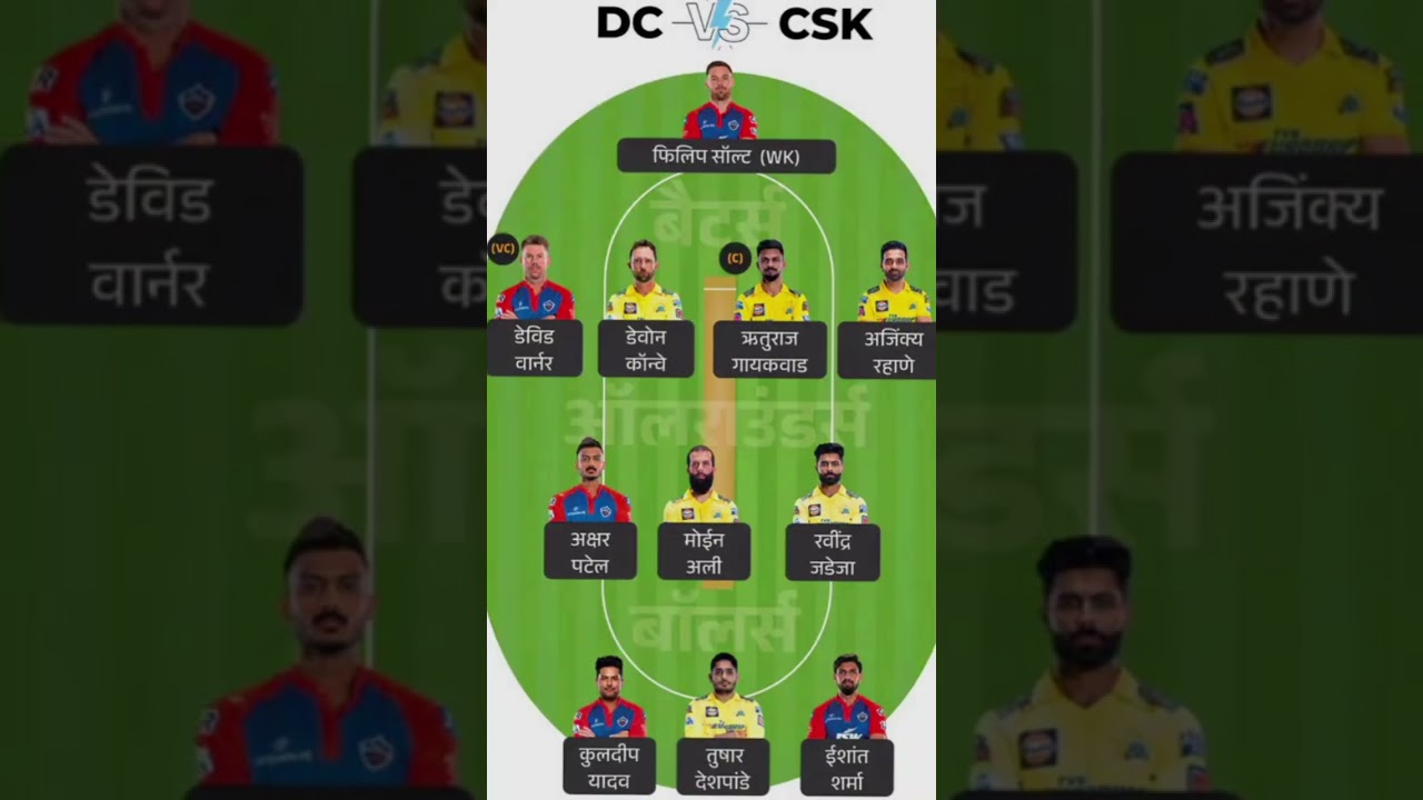 CSK Vs DC Dream 11 Team Today 