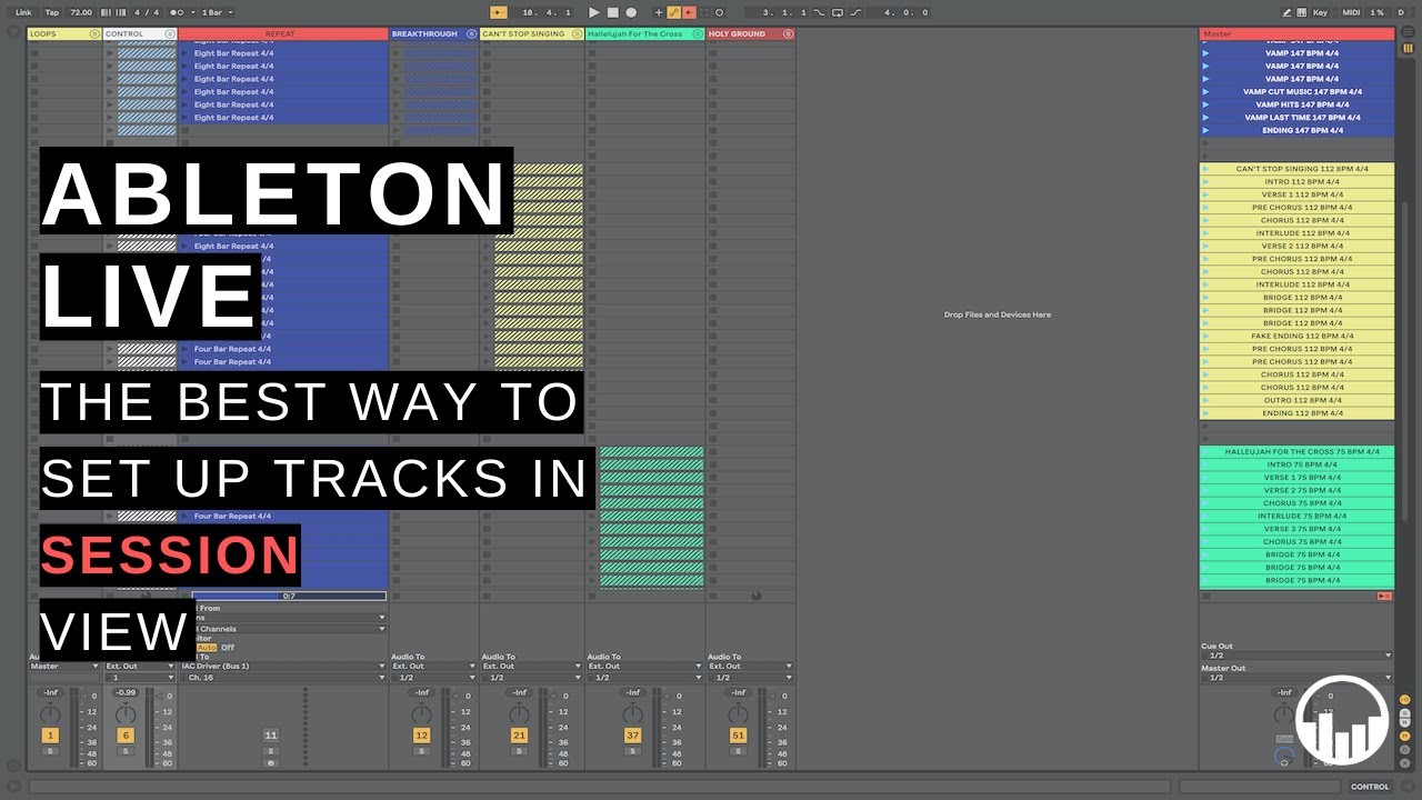 Setting up tracks for a worship service in Ableton Live using Session ...