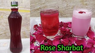 Refreshing Rose Syrup/Sharbat Recipe ताजे गुलाब के फूलों का बेहद खुशबूदार ठंडा- ठंडा गुलाब शरबत