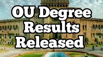 OU Degree 1,2,3,4,5,6 Semester Results Released