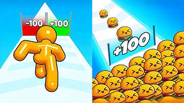 Tall Man Run vs Food Run - EPIC SpeedRun Challenge - All Levels Unlocked (Android,iOS)