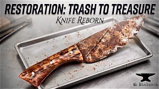 Rusty Knife RESTORATION - Turning Trash into a Masterpiece! | Bj Blacksmith