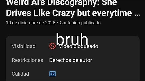 Weird Al Discography:She Drives Like Crazy but everytime they repeat a word it loops 1 reuploaded