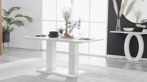 Imperia High Gloss Rectangular Pillar Dining Table from Furniturebox UK