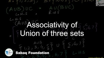 Associativity of Union of three sets, Math Lecture | Sabaq.pk