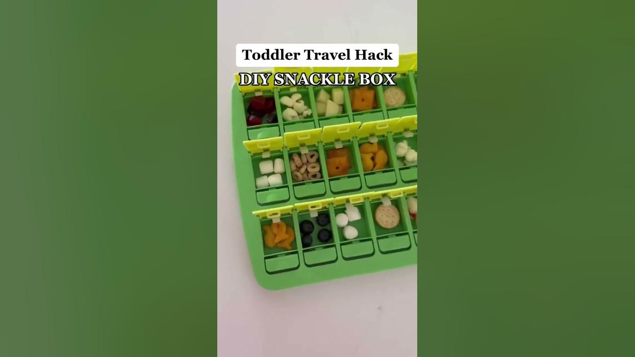 Toddler Travel Hack ✈️  DIY Snackle Box 👶🍪 #toddlermom #momhack  #toddlertravel 