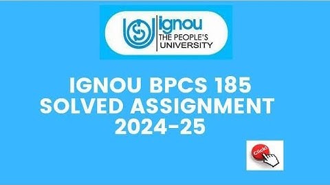 IGNOU BPCS-185 Solved Assignment 2024-2025 | BPCS-185 Solved Assignment in English | BPCS-185 PDF !