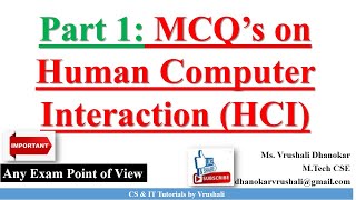 HCI MCQ Part 1: MCQ's on Human Computer Interaction / Interface (HCI)