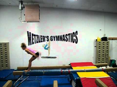 handspring layout on beam - YouTube