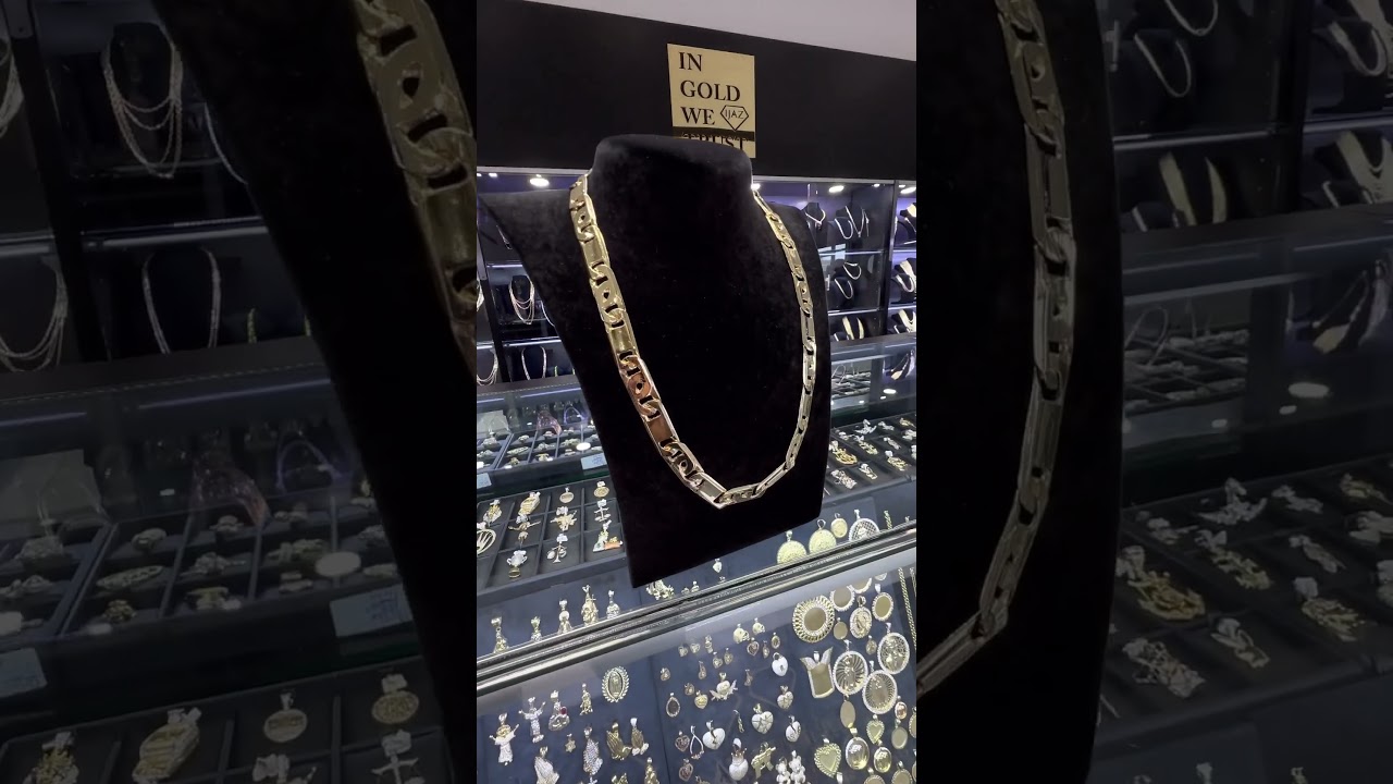 Real Solid Gold 11mm, 20" Tiger Eye Chain by Ijaz Jewelers