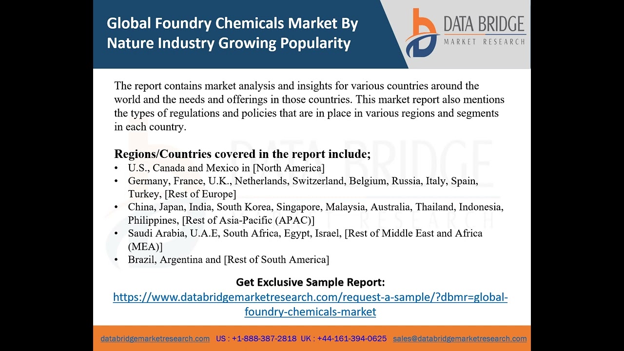 Global Foundry Chemicals Market Is Expected to Grasp a CAGR of 4.4% by 2028