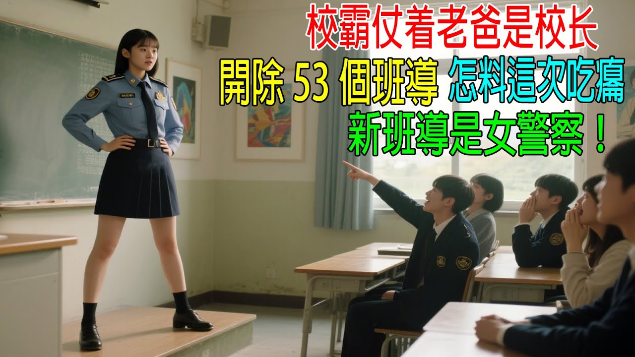校霸仗着老爸是校长，開除53個班導，怎料這次吃癟，新班導是女警察！