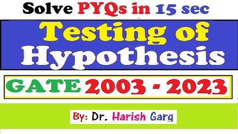 PYQs on Testing of Hypothesis | GATE 2003 - 2023