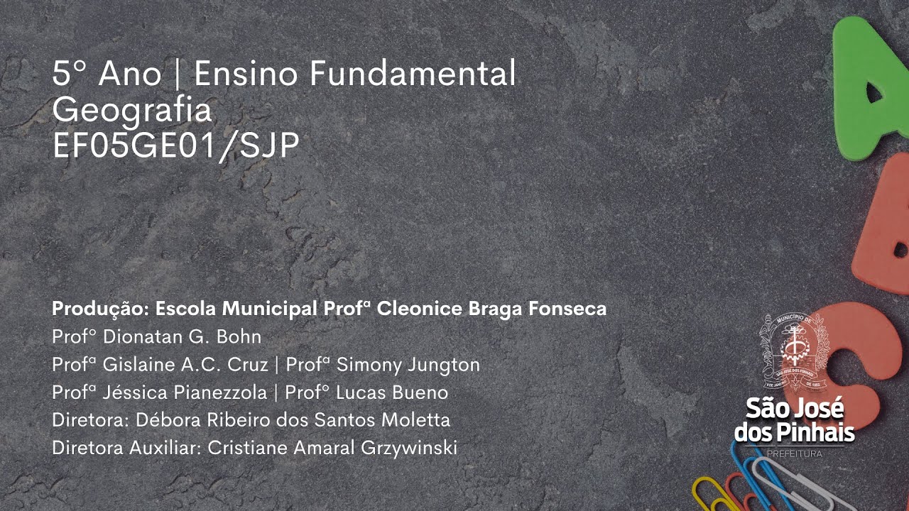 5º Ano | Geografia | EF05GE01/SJP - YouTube