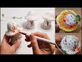 Easy Mini Mushroom Houses Using Egg Tray, Toilet Paper Roll Tubes &amp; Air Dry Clay