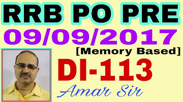 RRB PO-09-09-2017: Data Interpretation Questions-113 (memory based): Unique Solution #Amar Sir